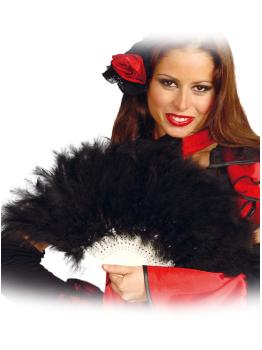 Abanico de plumas negras