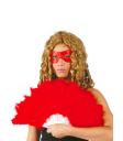 Abanico de plumas rojas