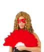 Abanico de plumas rojas
