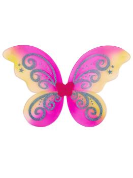 Alas de mariposa rosa con purpurina para niña