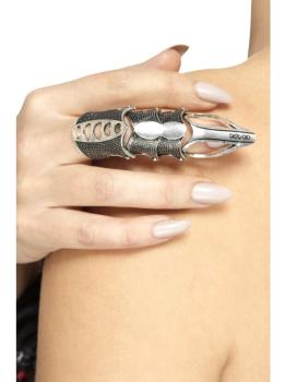 Anillo a modo de dedo plateado