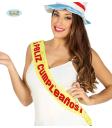 Banda Feliz Cumpleaños amarilla para adulto