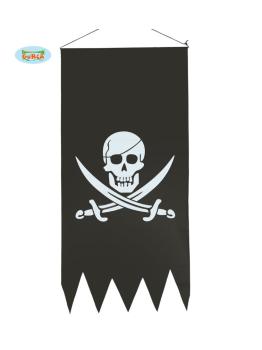 Bandera pirata negra con calavera