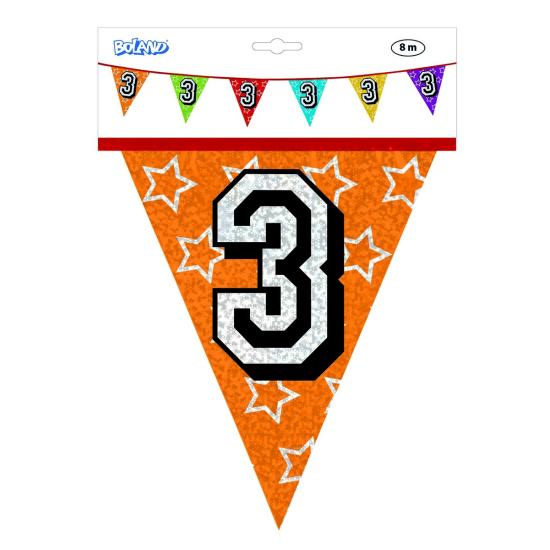 Banderines con número 3