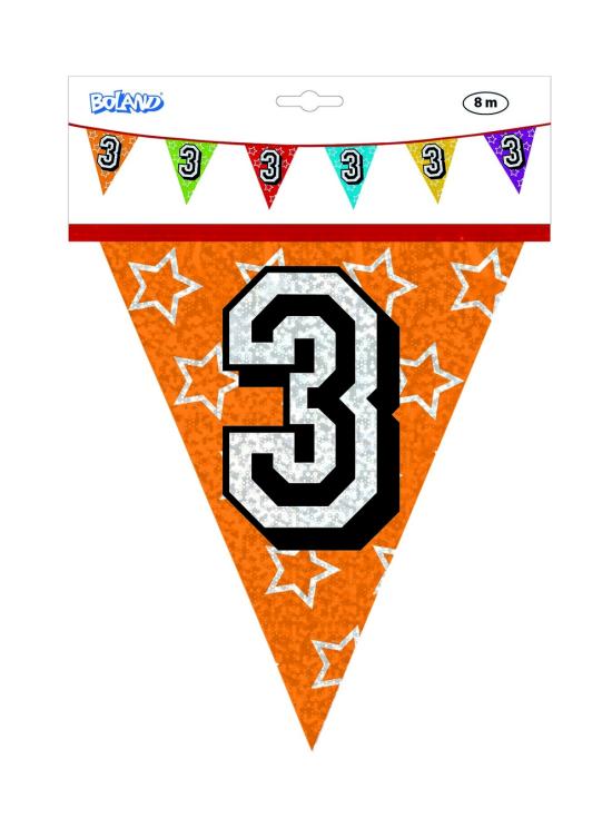 Banderines con número 3