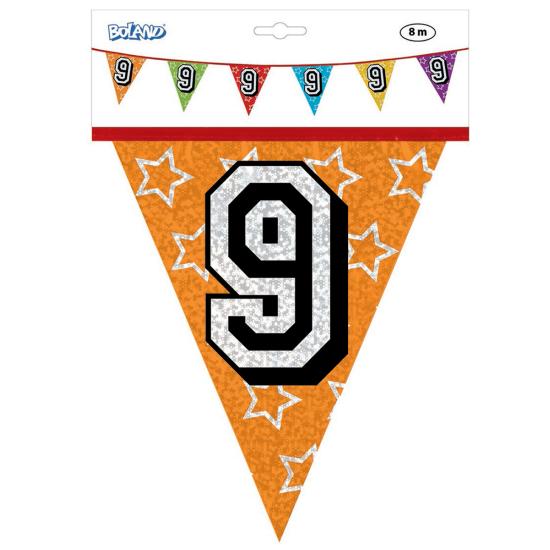 Banderines con número 9