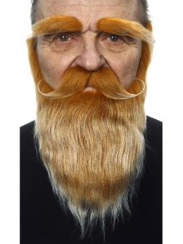 Barba, bigote y cejas pelirroja para adulto