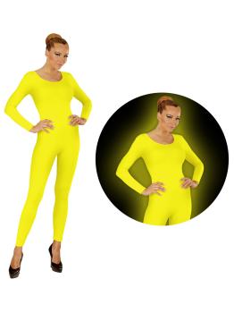 Body amarelo fluorescente para mulher