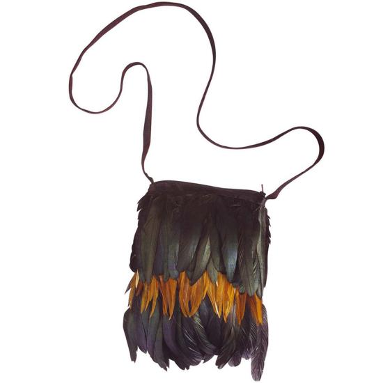 Bolsa de indio con plumas para adulto