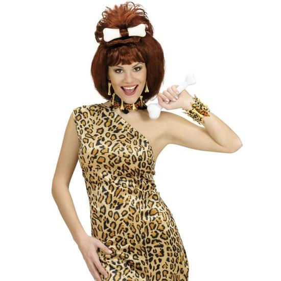 Brazalete de hueso y piel de leopardo para adulto Brazalete de hueso y piel de leopardo para adulto