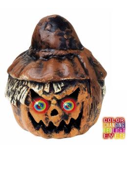 Calabaza espanta pájaros con ojos de color