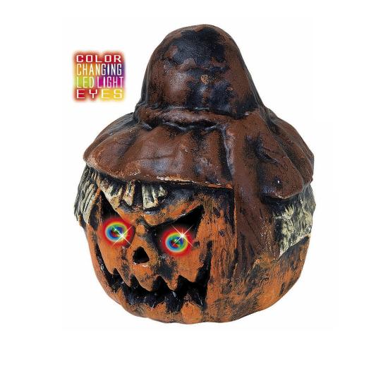 Calabaza espanta pájaros con ojos de color