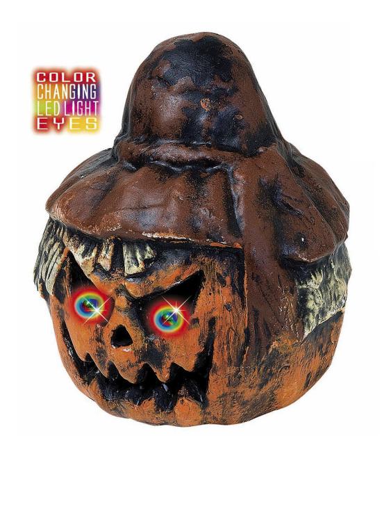 Calabaza espanta pájaros con ojos de color