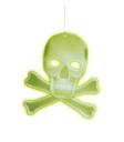 Calavera colgante 3D con huesos fluorescente