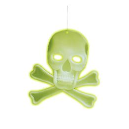 Calavera colgante 3D con huesos fluorescente