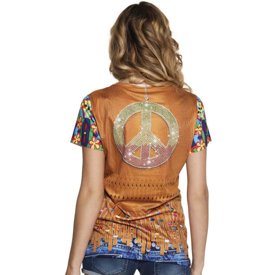 Camiseta de hippie flower power para mujer