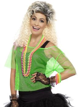 Camiseta de rejilla verde neón para mujer
