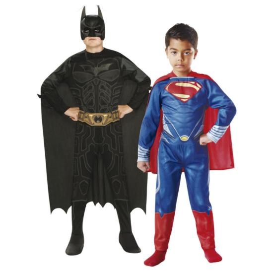 Cofre de disfraces Batman y Superman para niño Cofre de disfraces Batman y Superman para niño