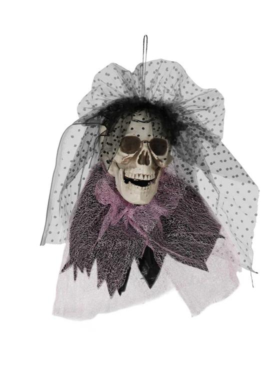Colgante decorativo calavera con lazo