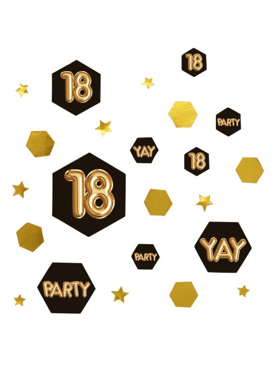 Confeti para mesa "18" - Glitz & Glamour Black & Gold