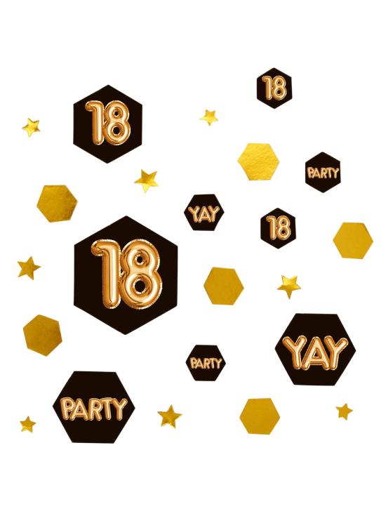 Confeti para mesa "18" - Glitz & Glamour Black & Gold