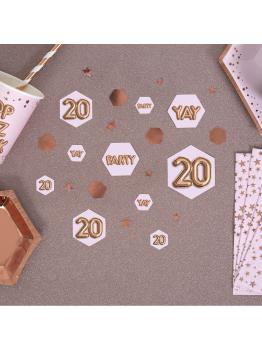 Confeti para mesa "20" - Glitz & Glamour Pink & Rose Gold