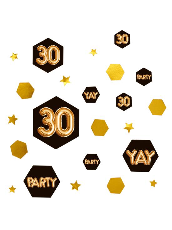 Confeti para mesa "30" - Glitz & Glamour Black & Gold