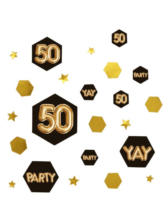 Confeti para mesa "50" - Glitz & Glamour Black & Gold