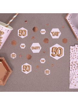 Confeti para mesa "50" - Glitz & Glamour Pink & Rose Gold