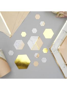 Confeti para mesa estampado geométrico melocotón - Colour Block Marble