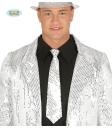 Corbata de lentejuelas plateada para adulto*