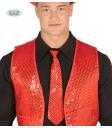Corbata de lentejuelas roja para adulto