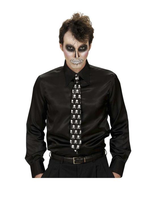 Corbata negra calaveras