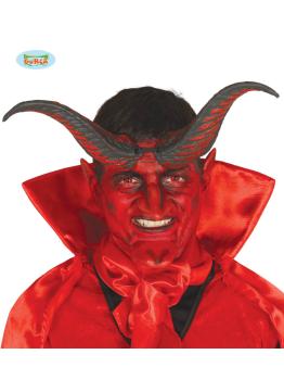 Cuernos de demonio negros y rojos para adulto