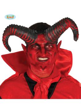 Cuernos de demonio negros y rojos prominentes para adulto