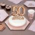 Decoración para tarta "50 Happy Birthday" en oro rosa - Glitz & Glamour Pink & Rose Gold