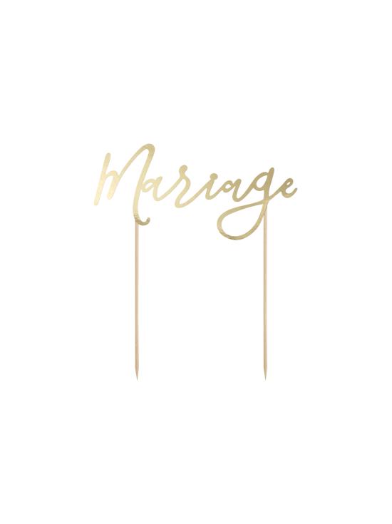 Decoración para tarta "Mariage" -  White & Gold Wedding