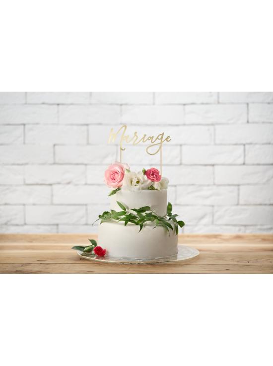 Decoración para tarta "Mariage" -  White & Gold Wedding