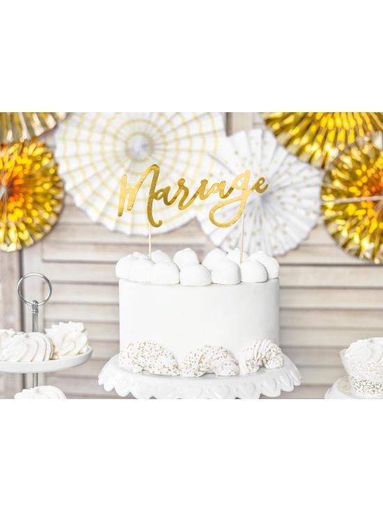 Decoración para tarta "Mariage" -  White & Gold Wedding