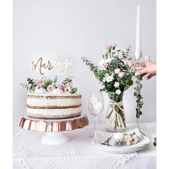 Decoración para tarta "Mariage" -  White & Gold Wedding