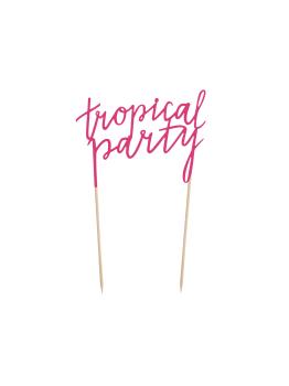 Decoración para tarta fucsia - Tropical Party