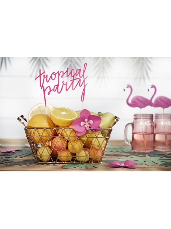 Decoración para tarta fucsia - Tropical Party