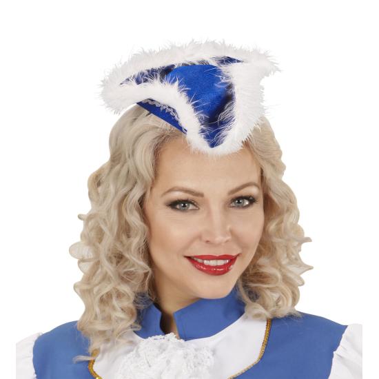 Diadema de tricornio azul con marabú para mujer