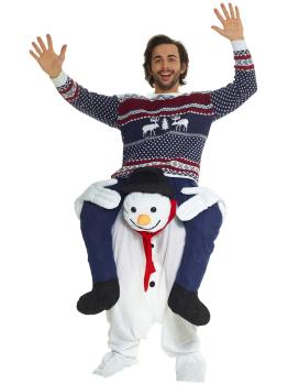 Disfraz a hombros de muñeco de nieve para adulto