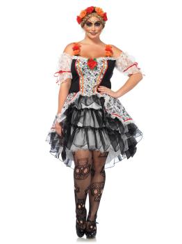 Disfraz de Catrina para mujer talla grande