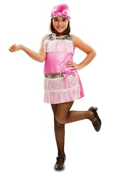 Disfraz de Charlestón rosa para niña