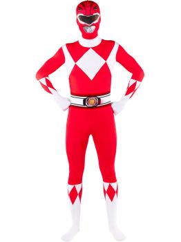 Disfraz de Power Ranger rojo segunda piel