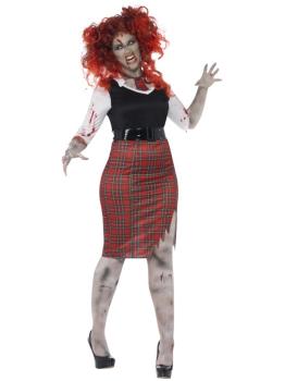 Disfraz de colegiala zombie para mujer talla grande