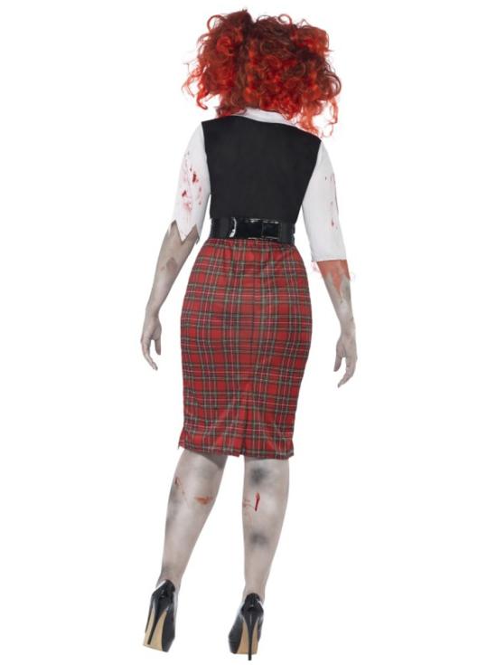 Disfraz de colegiala zombie para mujer talla grande