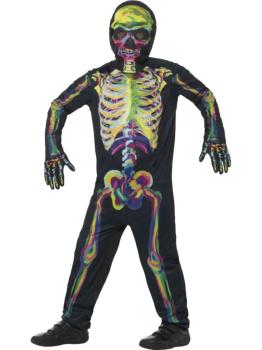 Disfraz Esqueleto Multicolorido fluor infantil
